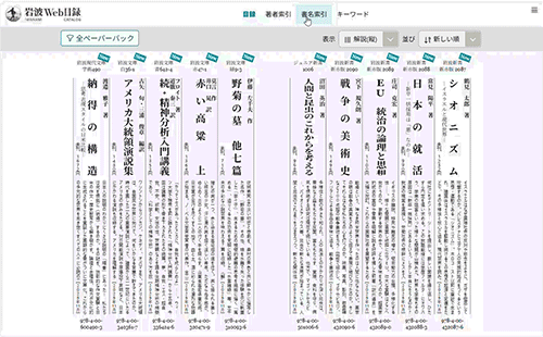 解説目録 まとめ売り 全21冊 岩波Web目録」操作方法のご案内 - 岩波書店