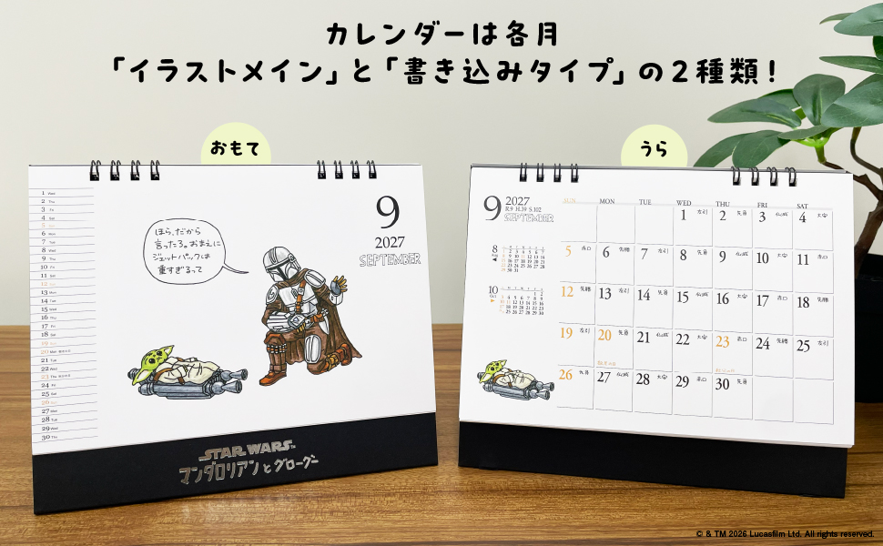 STAR WARS マンダロリアンとグローグー 2027 DESK CALENDAR【数量限定